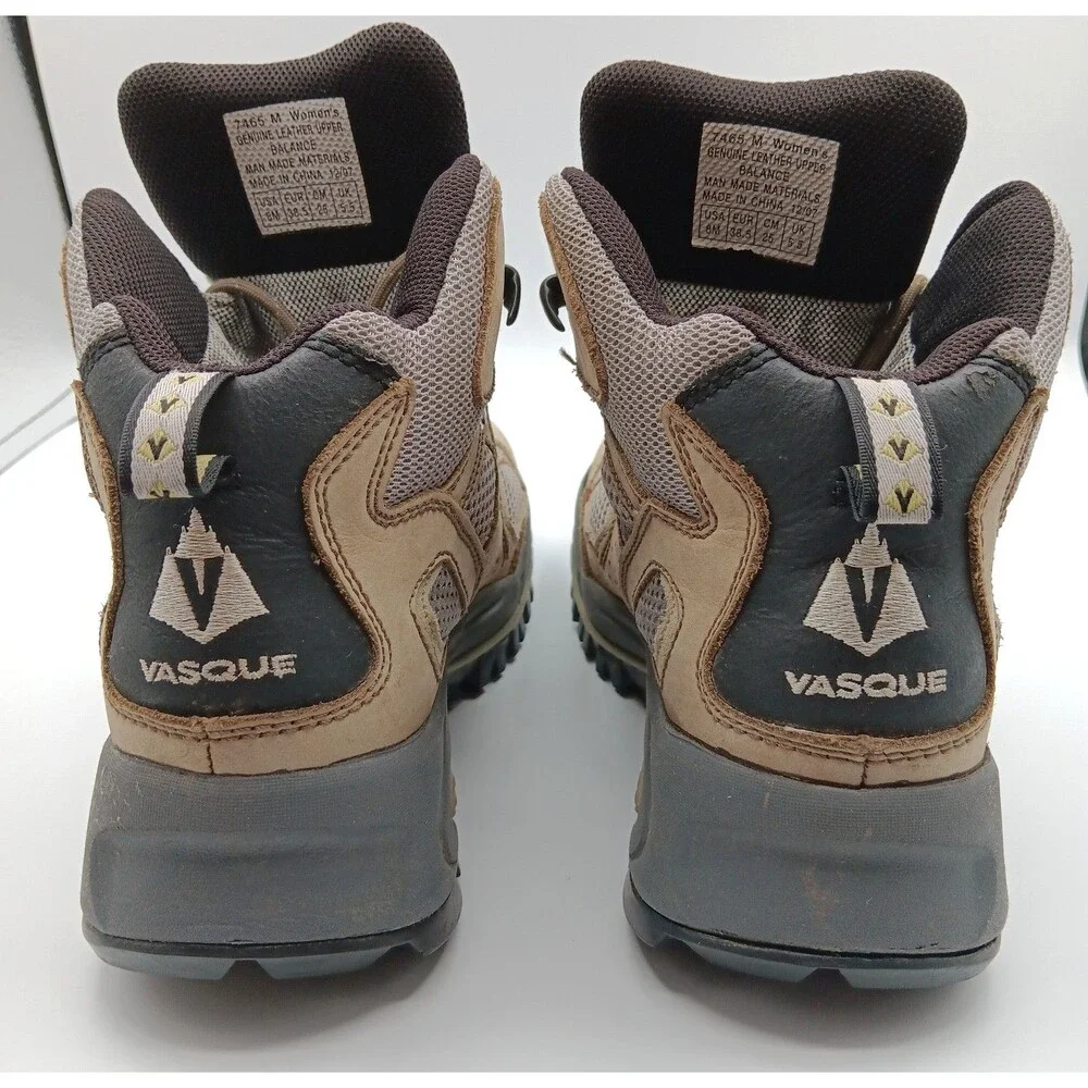 Vasque Boots Wn 8 Tan Breeze Leather Hiking Vibram Waterproof Gore-Tex Outdoor
